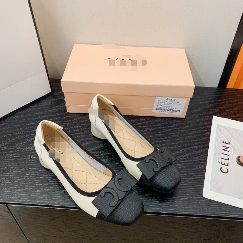 パンプス バックル フラット シューズ 靴 韓国 2色 22.5~24.5cm