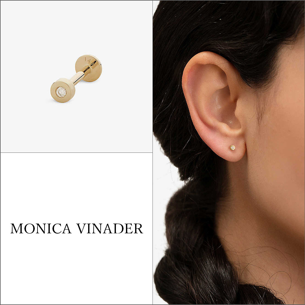 【MONICA VINADER】14KYG&ダイヤモンド シングルピアス