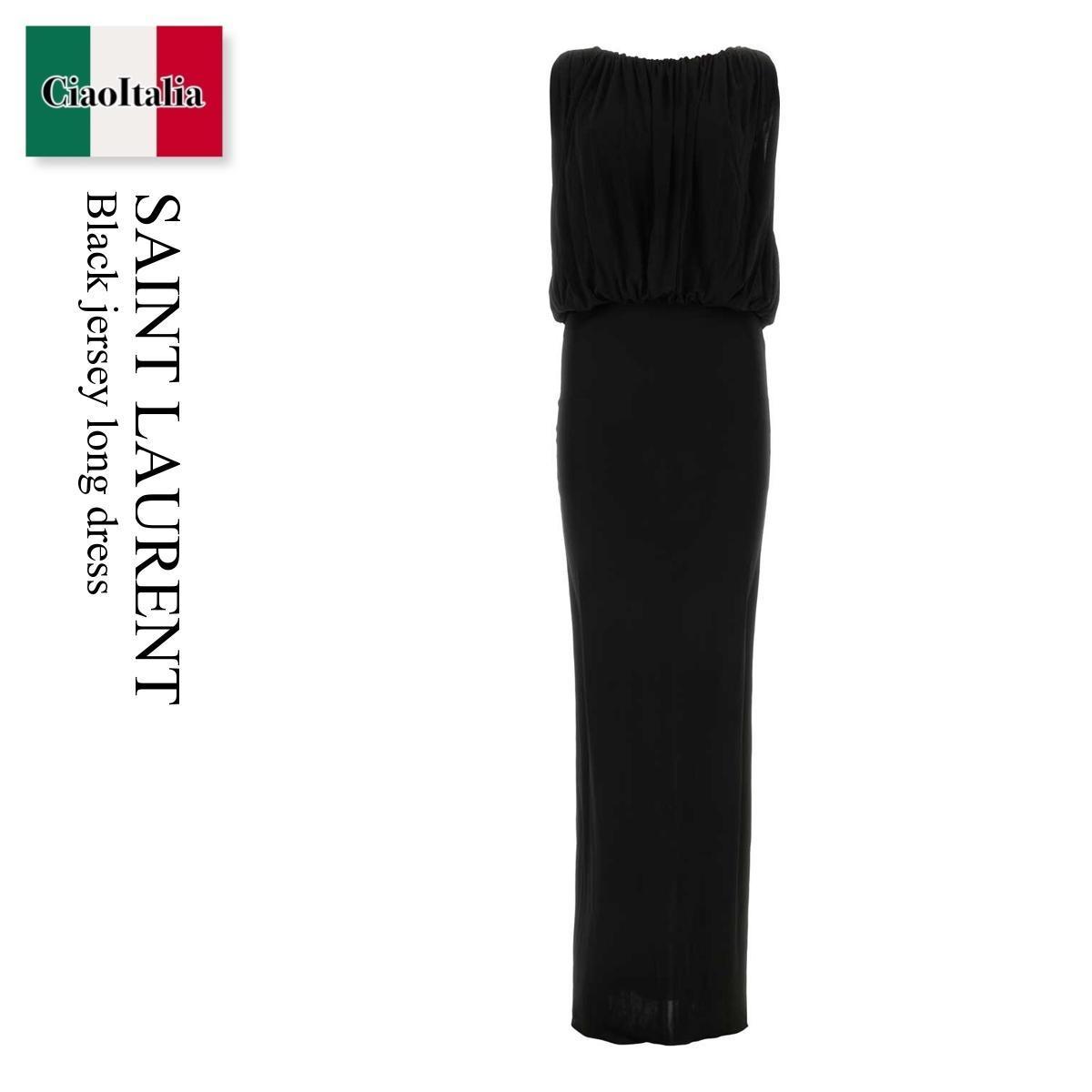 ワンピース Saint Laurent Black jersey long dress