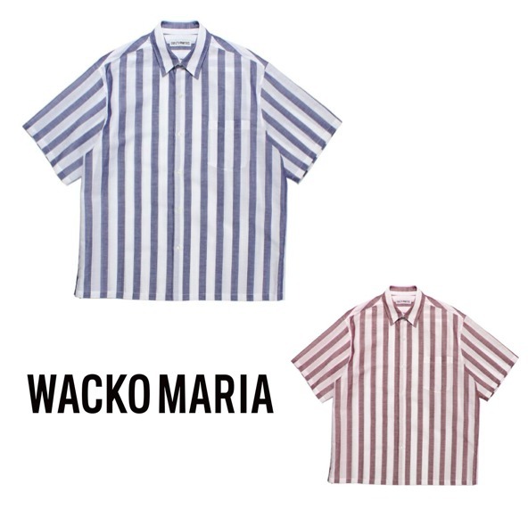 WACKO MARIA】SOKTASコラボ STRIPED REGULAR COLLAR SHIRT