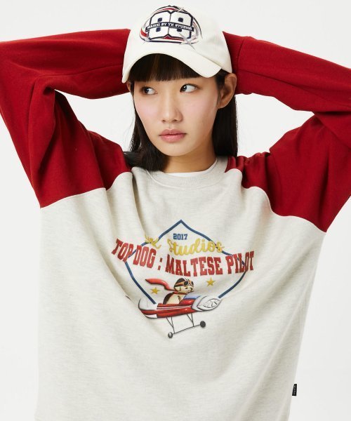 さらに100円引き◆WAIKEI◆Maltese pilot raglan sweatshirts さらに100円引き◇WAIKEI◇Maltese pilot raglan sweatshirts
