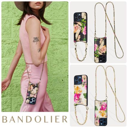 Bandolier Smart Phone Cases Flower Patterns Blended Fabrics Collaboration Chain Plain