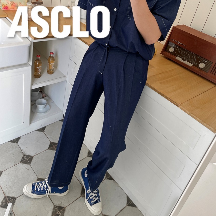 パンツ・ボトムスその他 Kant Fake Denim Stitch Pants (2color)