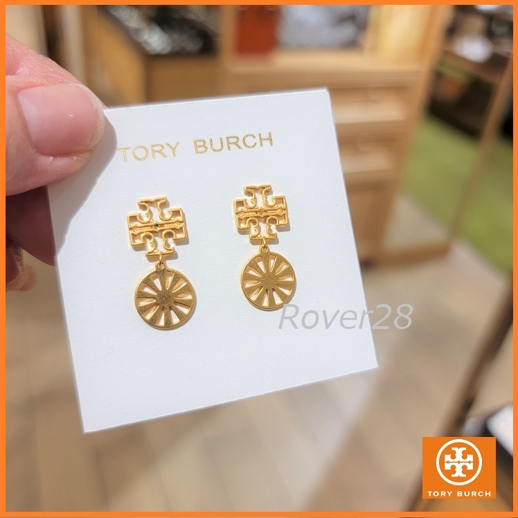 TORY BURCH★マットゴールド ★ BRITTEN ☆ ロゴドロップピアス