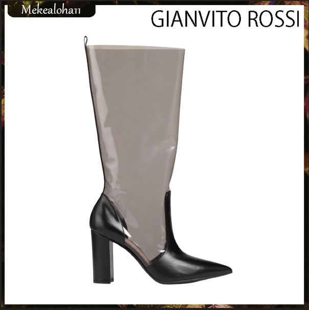 Gianvito Rossi☆レザー ロングブーツ PVCパネル
