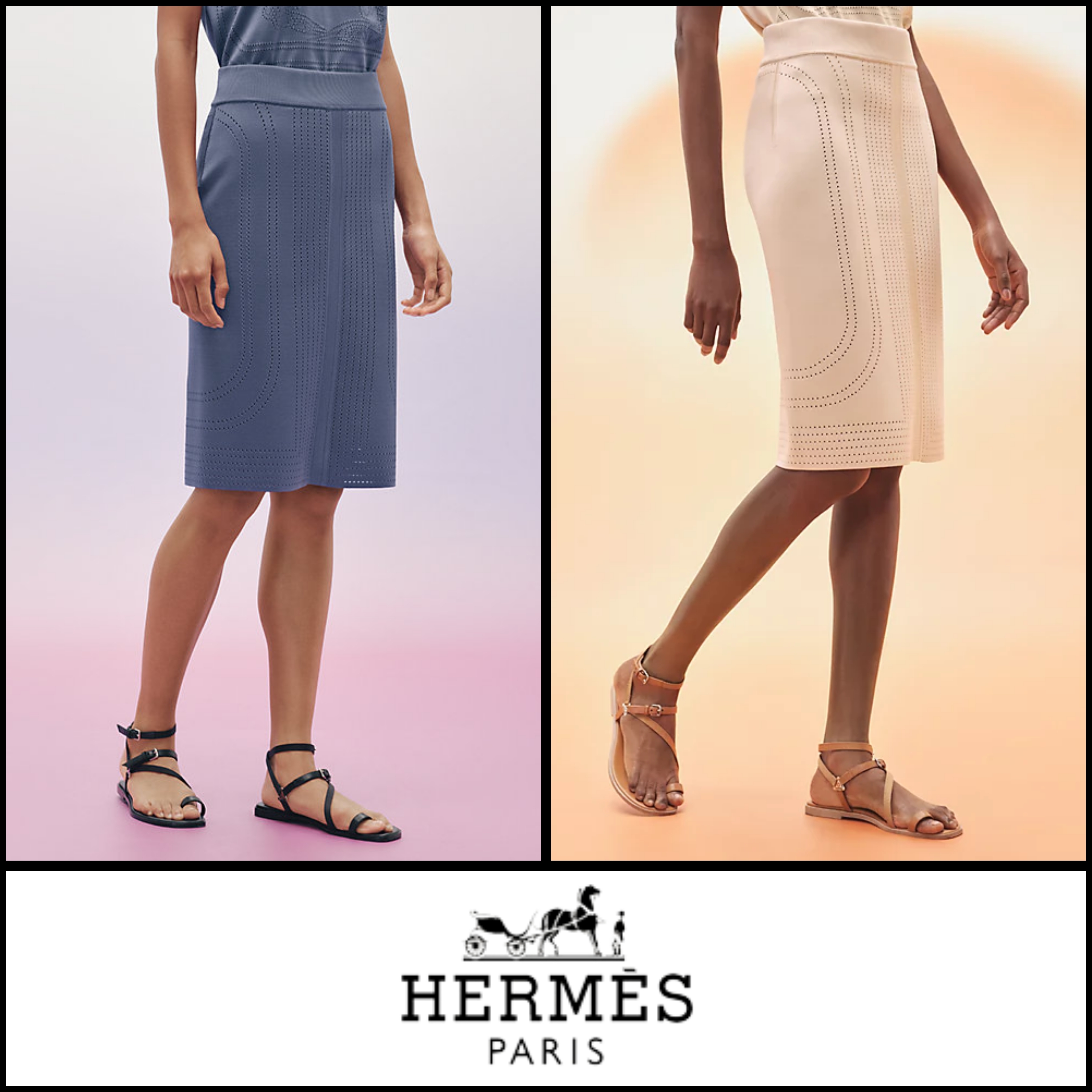 直営店！ 【HERMES エルメス】 Brides de Gala 透かしスカート
