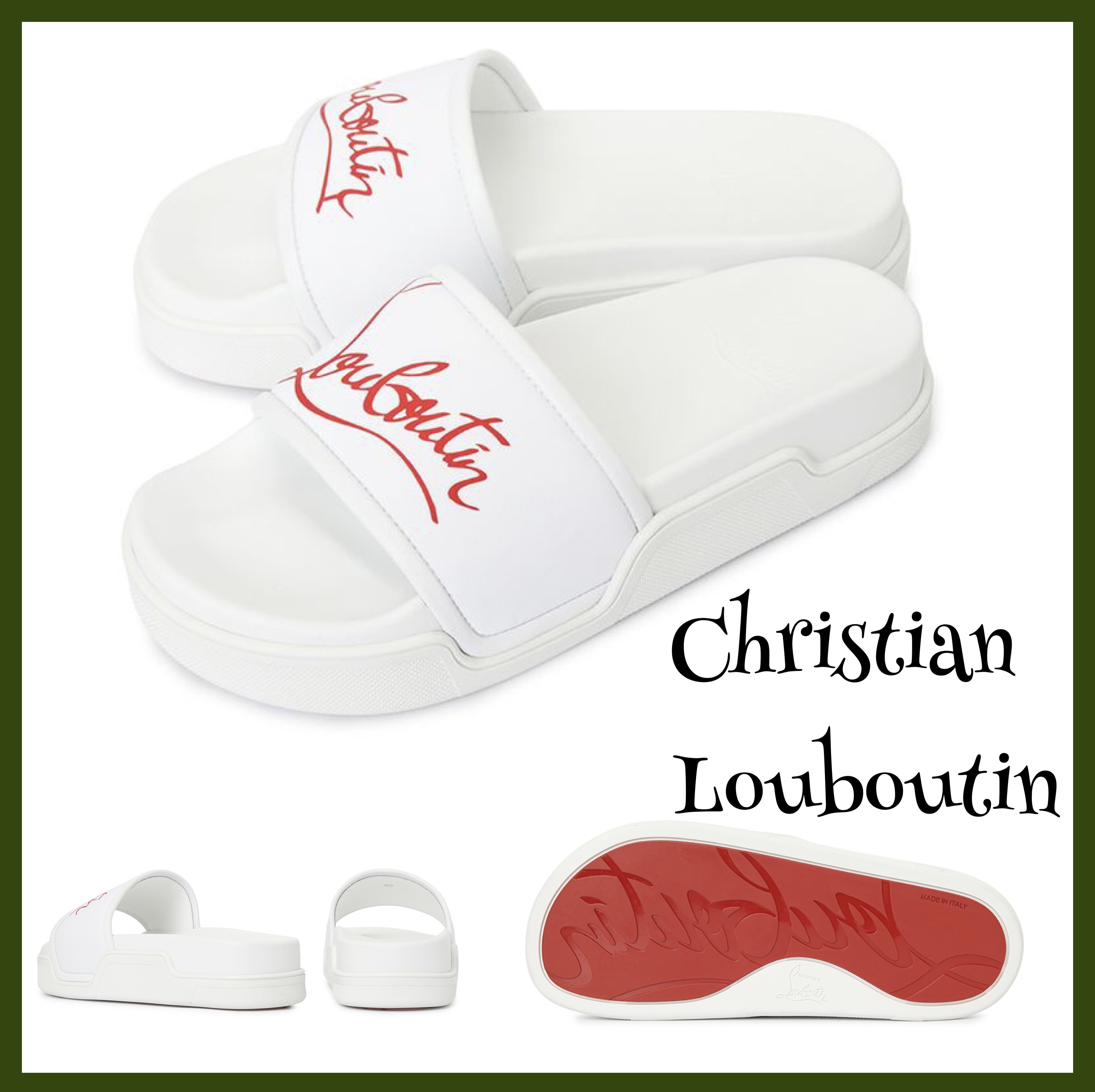 【関税込み】 ☆Christian Louboutin☆ ロゴ メンズ サンダル