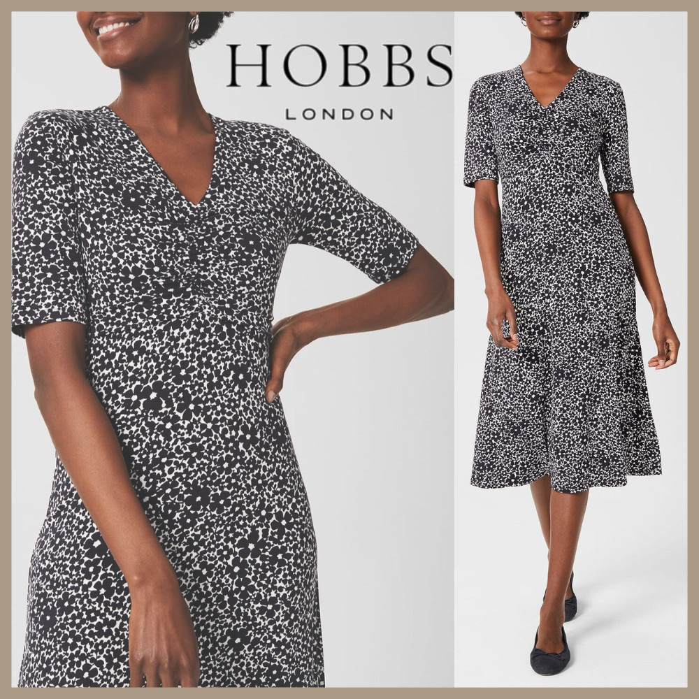 送関込み ★Hobbs London★ FRANKIE 花柄 ジャージー ワンピース