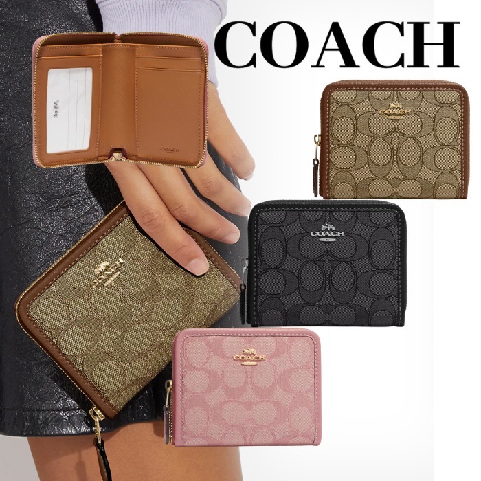 国内発送 **COACH** スモール ジップ アラウンド ウォレット