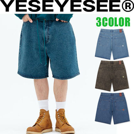 YESEYESEE More Shorts Unisex Nylon Street Style Plain Cotton Wide Leg Logo