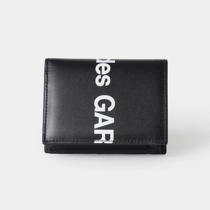 COMME des GARCONS Card Holders Street Style Leather Folding Wallet Logo Card Holders