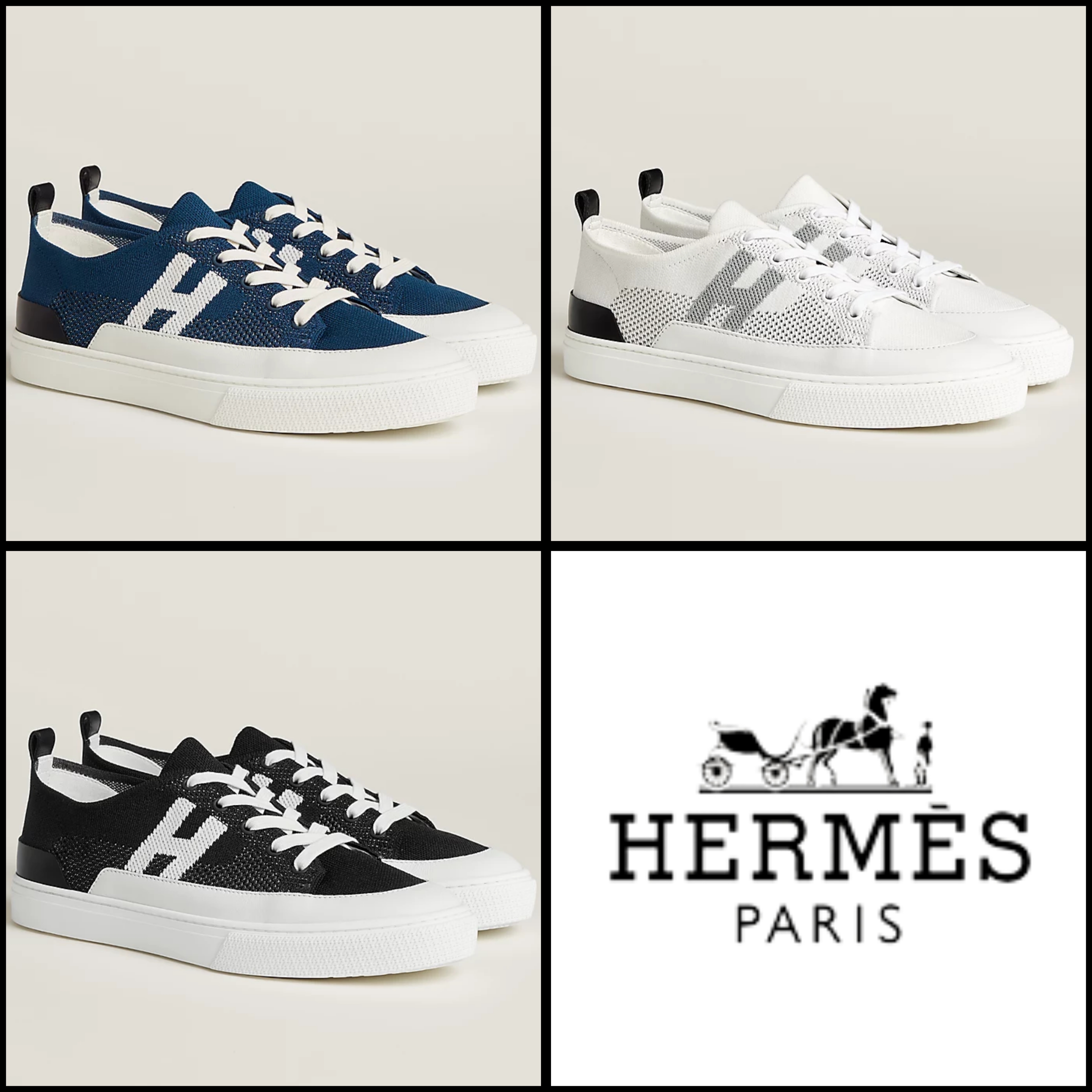 直営店 【HERMES エルメス】 Deep ローカットスニーカー レザー