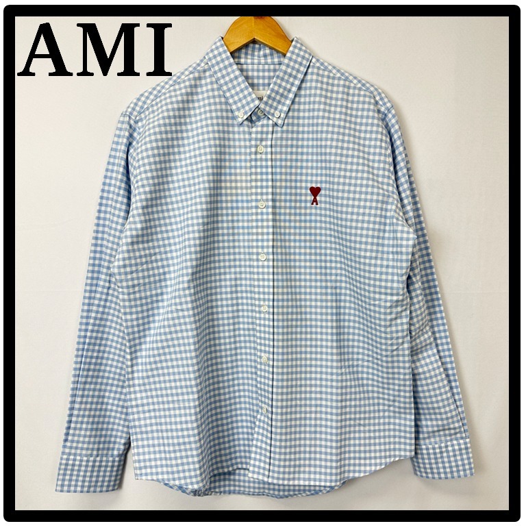 ★関税込★AMI★AMI SHIRT WITH LOGO EMBROIDERY★正規品★