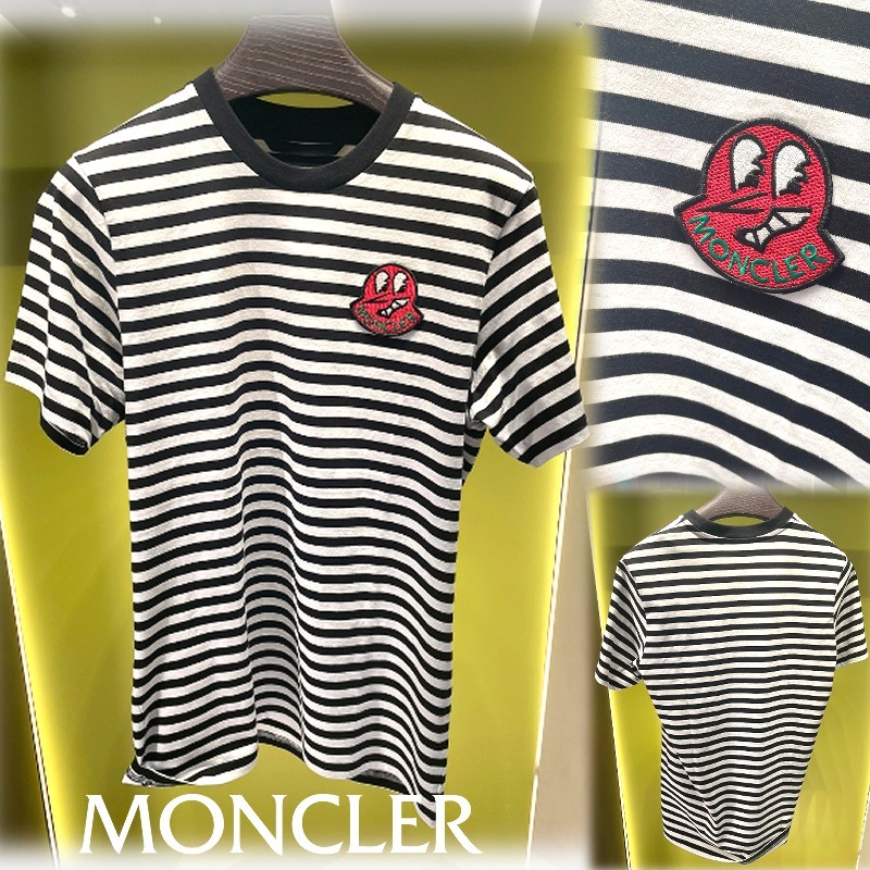 海外通販 23ss【MONCLER】ストライプTシャツ*夏らしいマリンルック