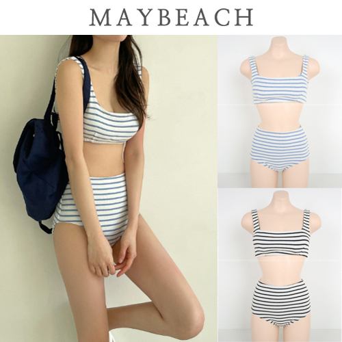 ★韓国人気★MAYBEACH★WAFER STRIPE BIKINI