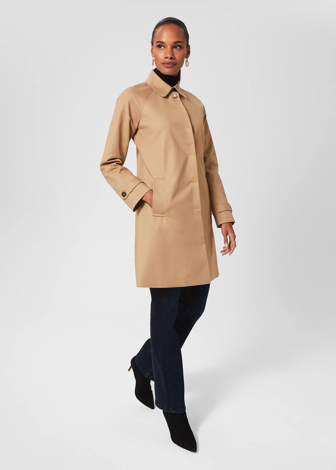 Hobbs★Vivienneトレンチコート★Gボタン+シックなAラインが魅力 Hobbs☆Vivienneトレンチコート☆Gボタン+シックなAラインが魅力