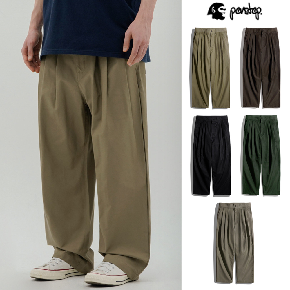 【PERSTEP】23SS★ Curly Three-tuck Wide Pants