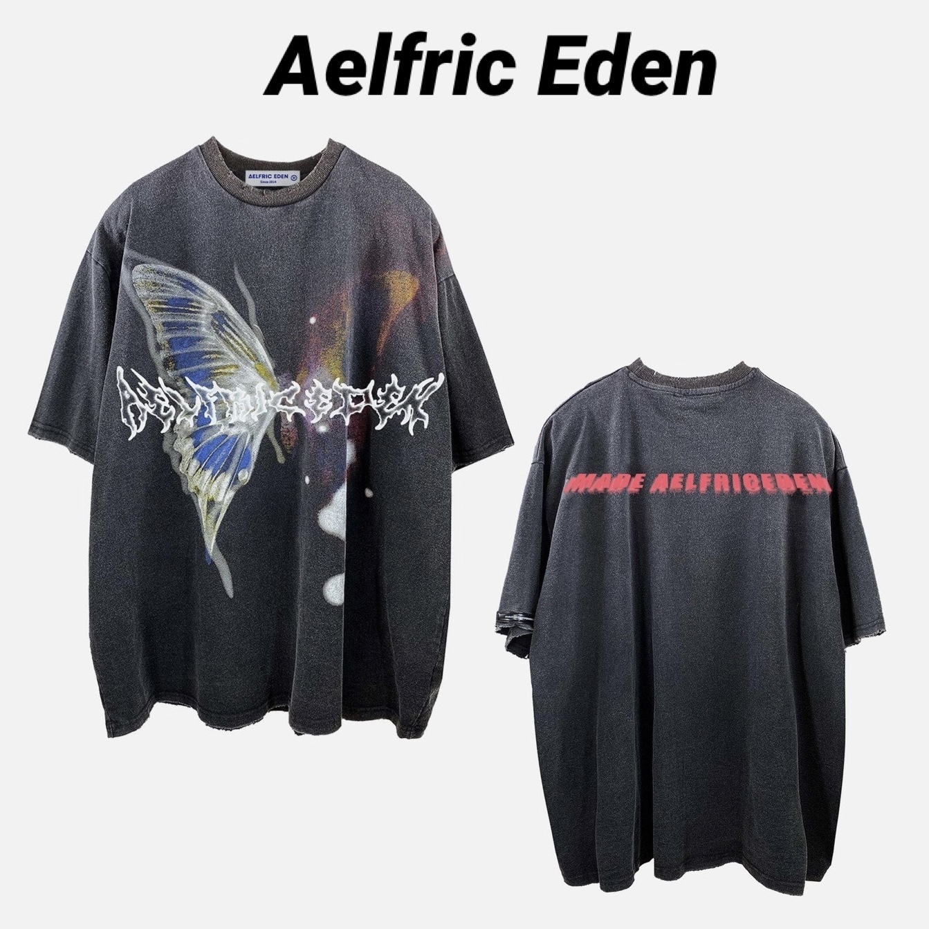 ◆Aelfric Eden◆カラフルバタフライ プリントTシャツ 送料込
