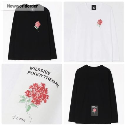 Yohji Yamamoto Long Sleeve Pullovers Flower Patterns Unisex Street Style Collaboration