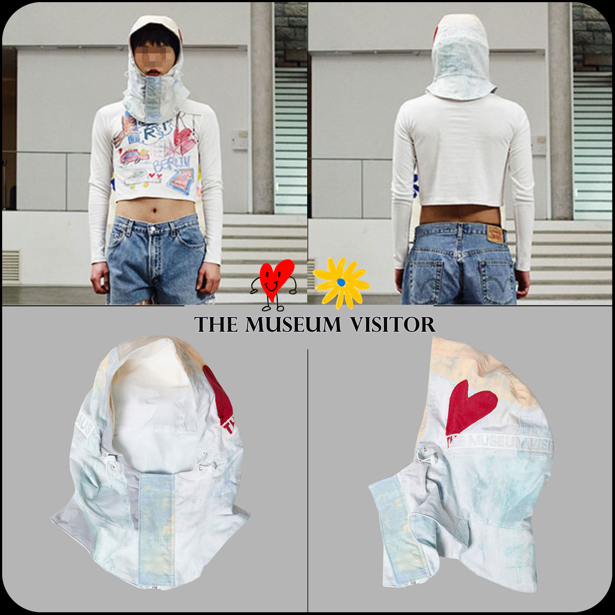 販売注文 [THE MUSEUM VISITOR] ART WORK PRINTED HOOD GEAR レディースファッション 