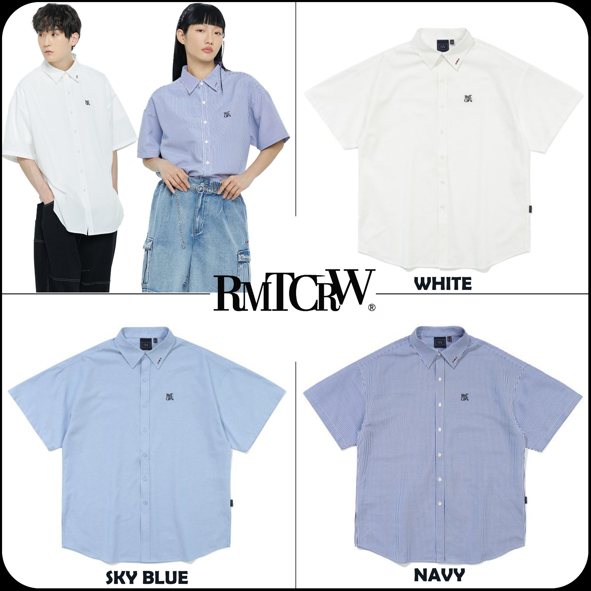 [ROMANTIC CROWN]★RECENT LOGO STRIPE HALF SHIRT