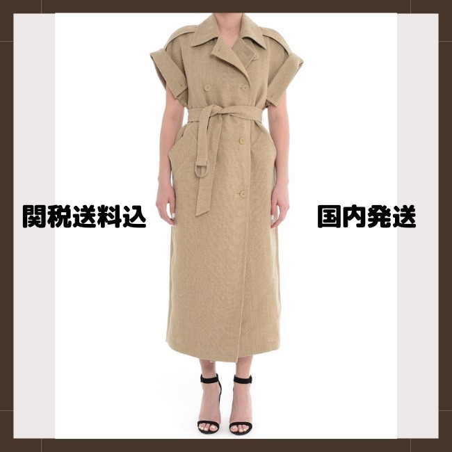 【MAX MARA】 GIRELLO ピュア リネン トレンチコート ドレス