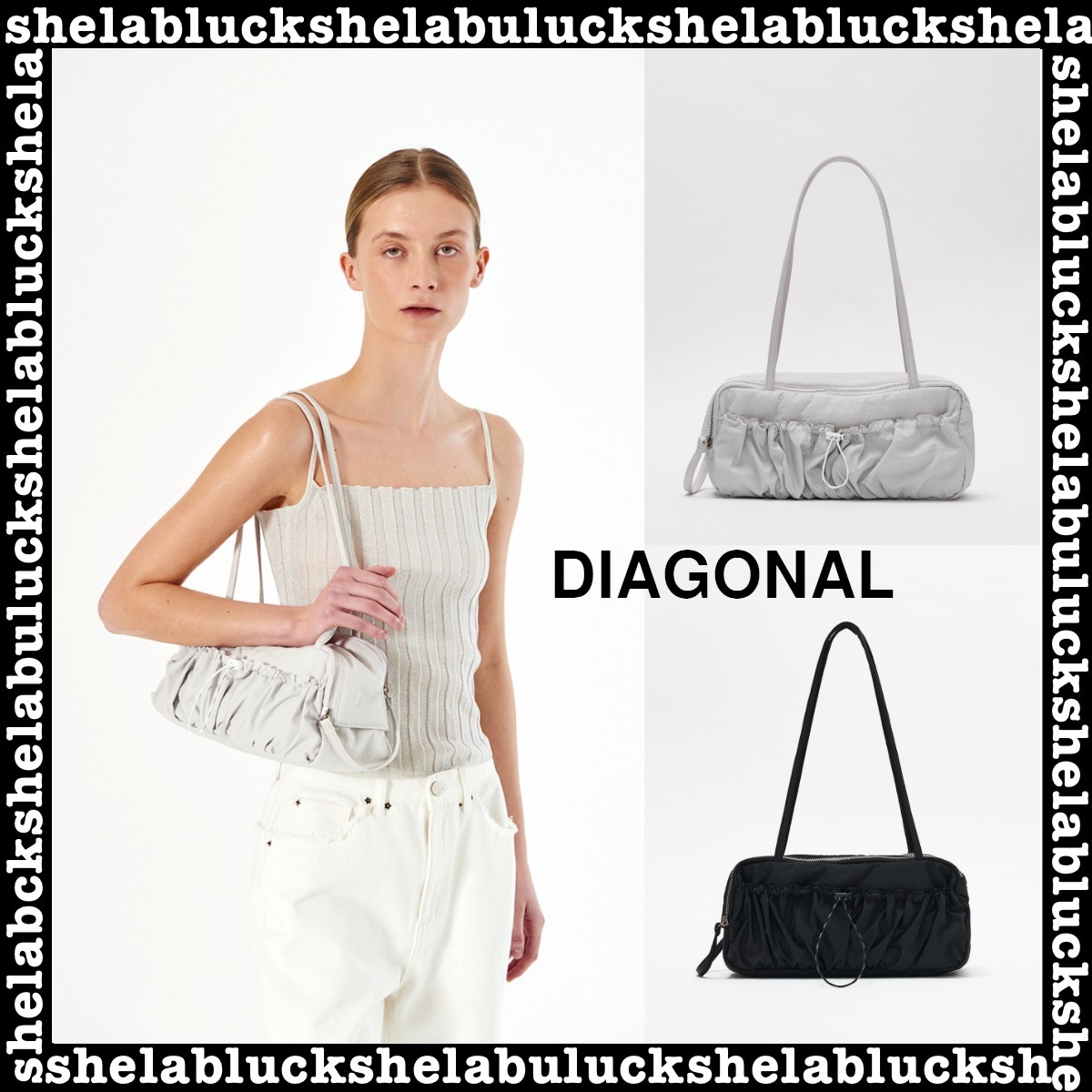 【DIAGONAL】CHUBBY SQUARE SHOULDER BAG
