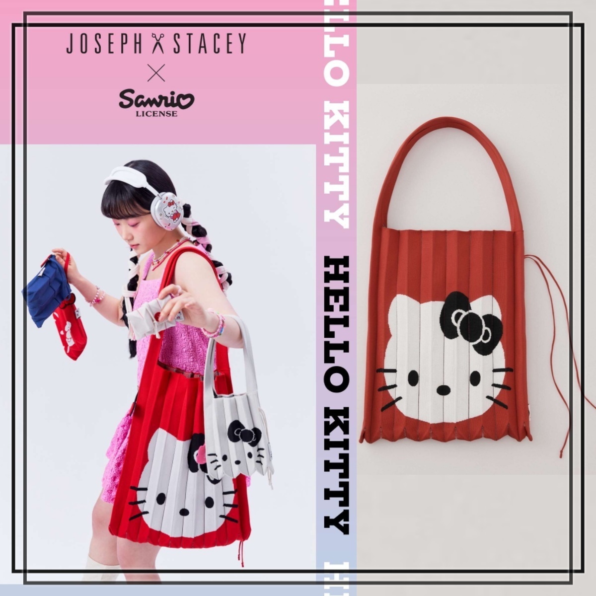 【JOSEPH&STACEY】Lucky Pleats Knit Hello Kitty 数量限定