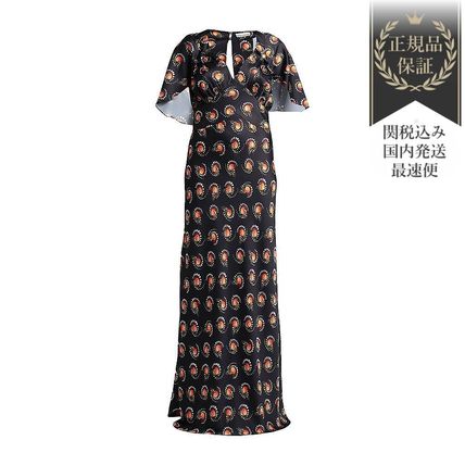 美品 paco ranbane パコラバンヌ 花柄 ジャージー ロングワンピース