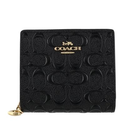 ブラック(黒)系 Coach SIGNATURE(コーチ シグネチャー) 折りたたみ
