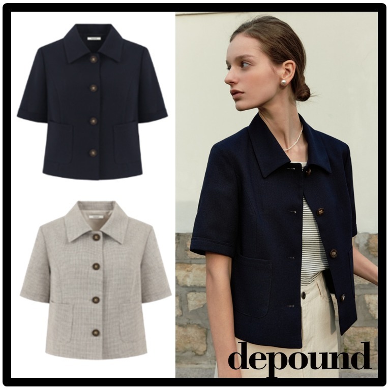 ★送料・関税込★depound★half sleeve tweed jacket★