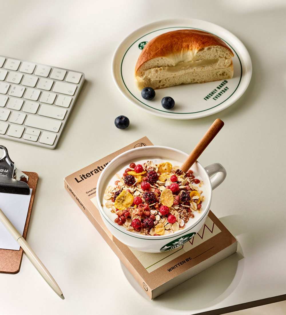 韓国スタバ】23 TABLEWARE☆Greenline Yogurt Bowl 400ml