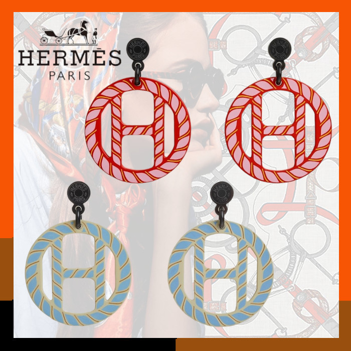 HERMES 新作 春夏人気 お洒落ピアス H ロゴ Equipe Nautique ピアス