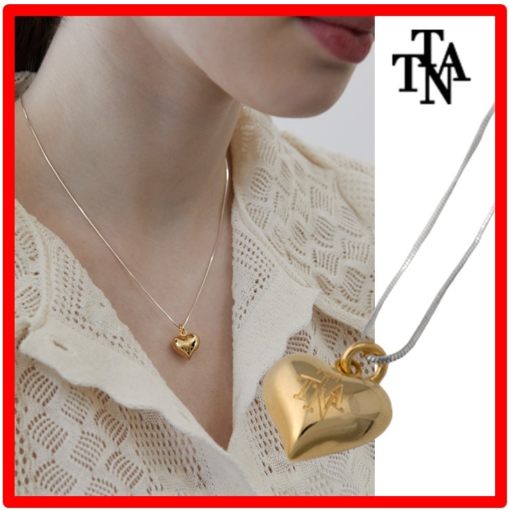 ☆韓国の人気☆【TATIANA】☆Heart Combi Chain Necklac.e☆