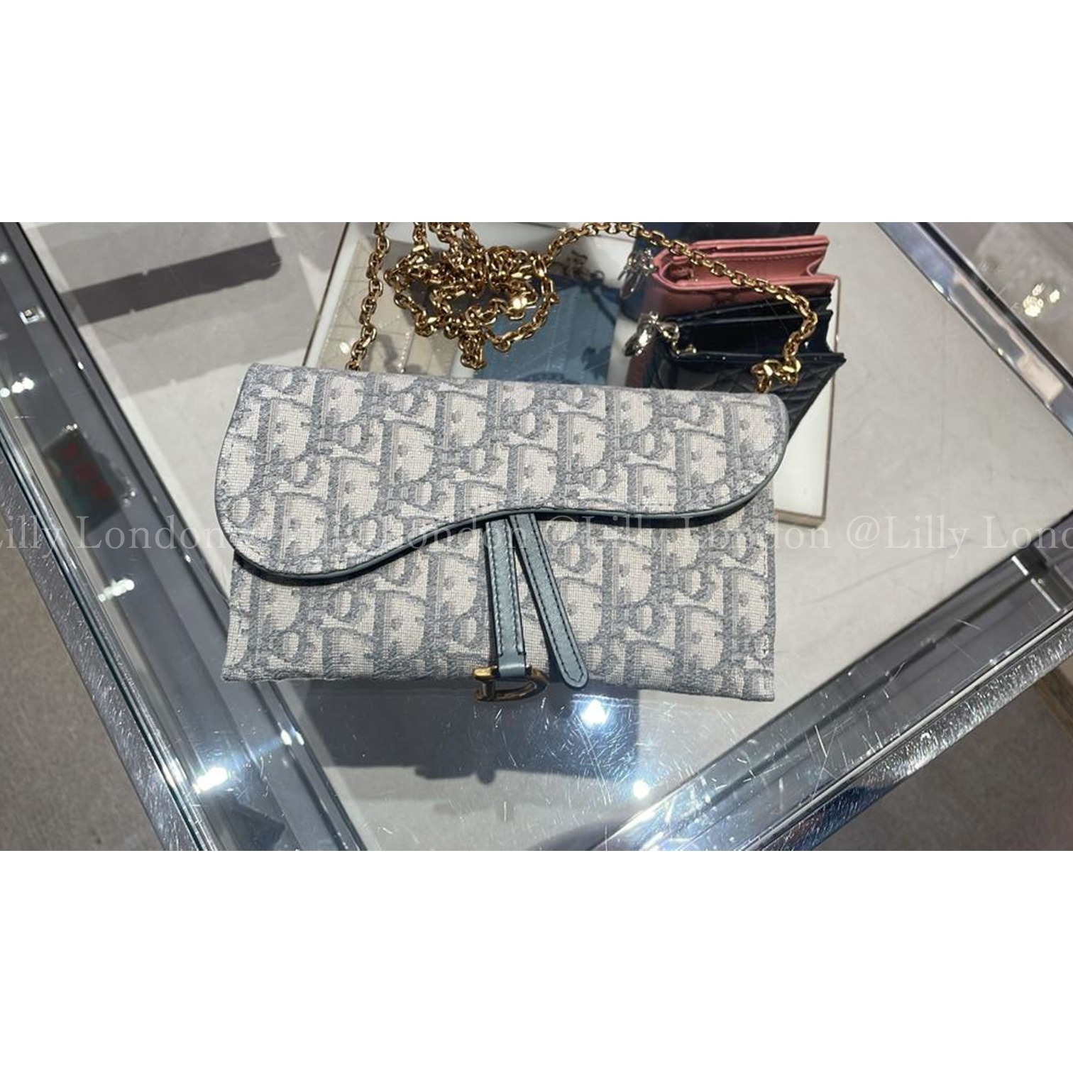 Dior ディオール Saddle ロングウォレット チェーンショルダー付
