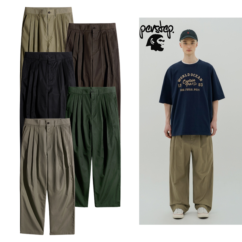 【perstep】Curly Three-Tuck Wide Pants★HYLP4553