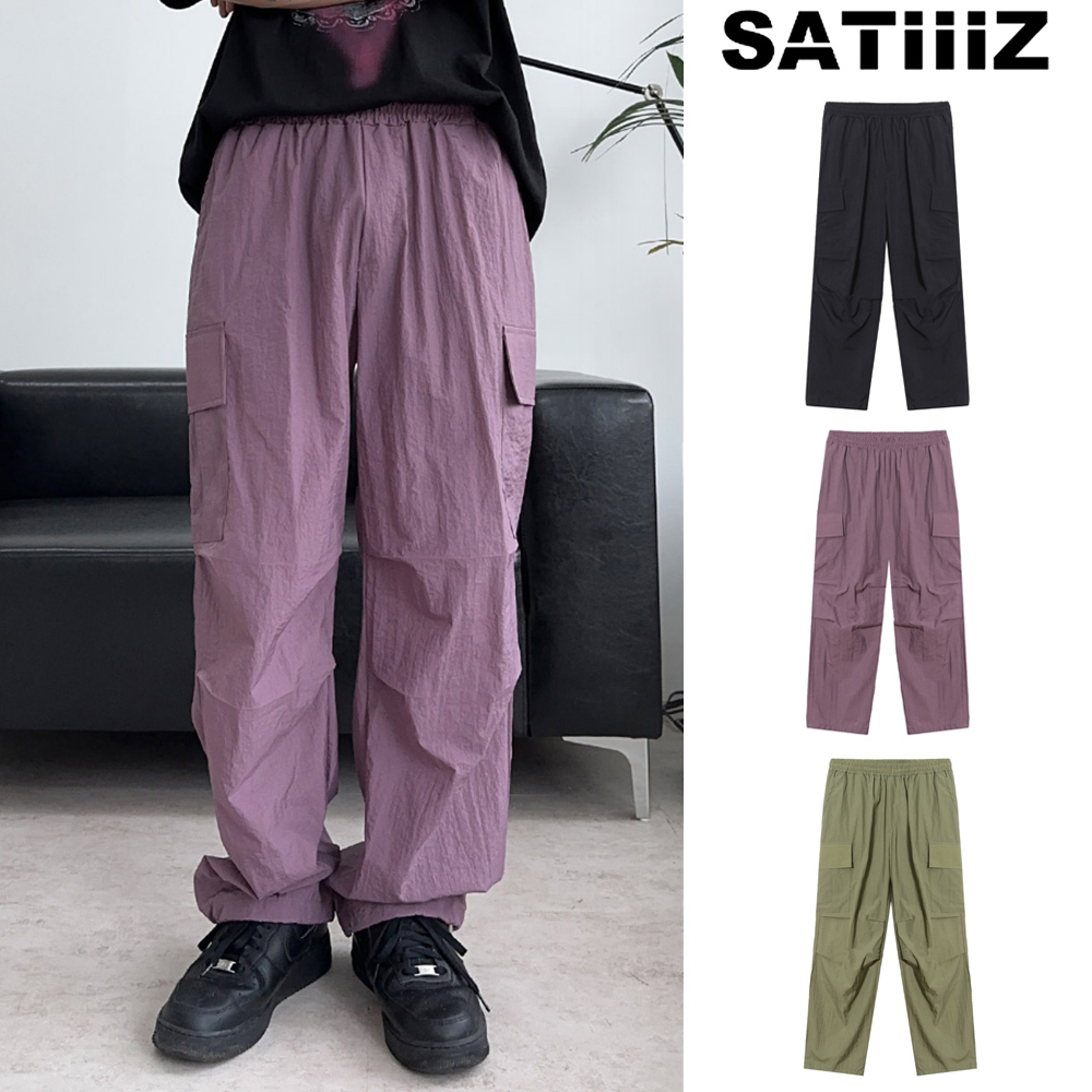 【SATIIIZ】Karoren nylon cargo pants