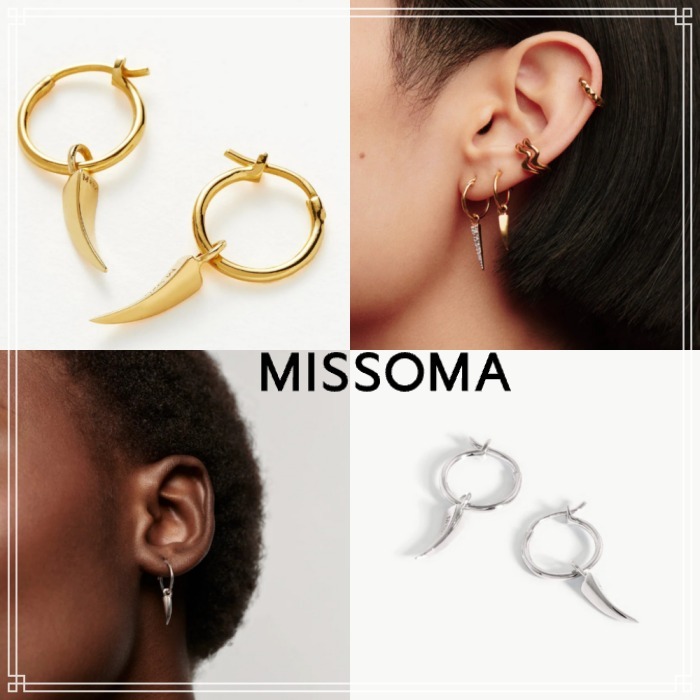 【MISSOMA】シングル クロー チャーム フープ ピアス 2色