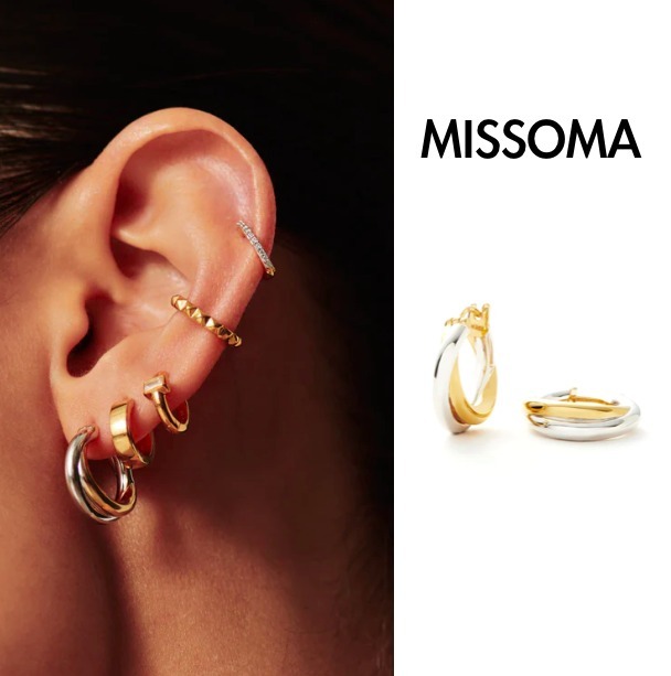 【MISSOMA】シルバー925 K18 ゴールドヴェルメイユ コンビピアス
