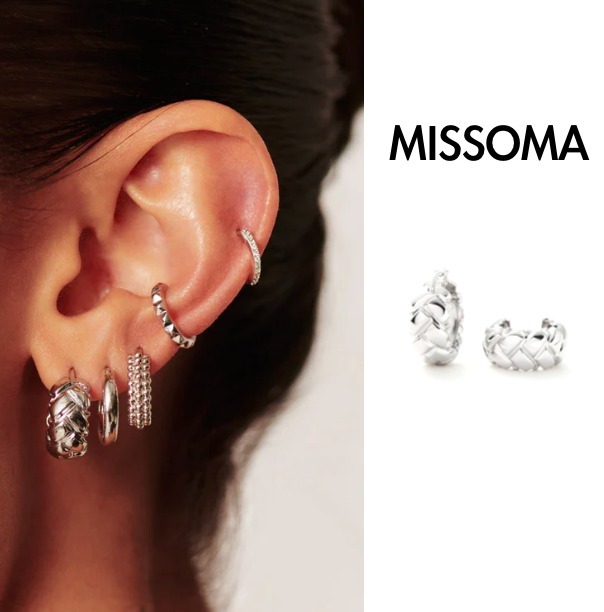 【MISSOMA】 スターリングシルバー925 ワッフルデザインピアス