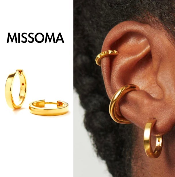【MISSOMA】 K18ゴールドヴェルメイユ クラシックフラットピアス