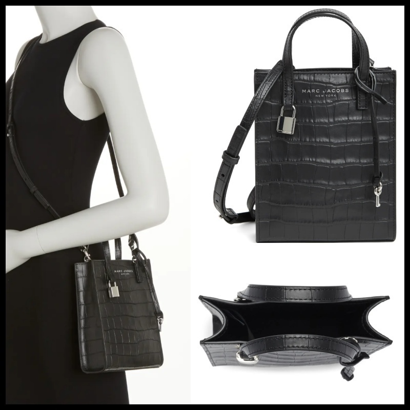 MARC JACOBS クロコ調レザー 2WAY マイクロトート クロスボディ