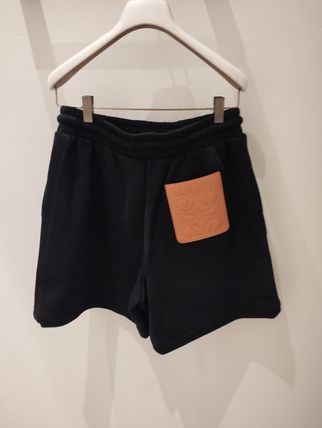 LOEWE More Shorts Leather Cotton Logo Outlet Shorts