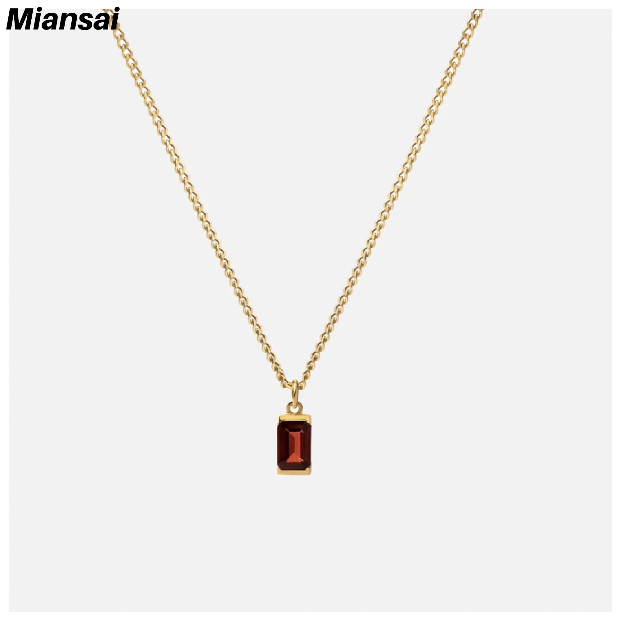 【Miansai】Valor Garnet Necklace,14k Gold