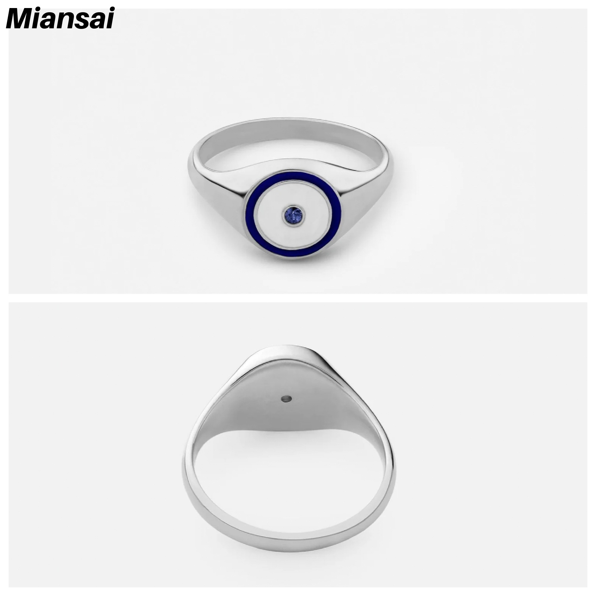 【Miansai】Opus Sapphire Ring,Sterling Silver/Blue