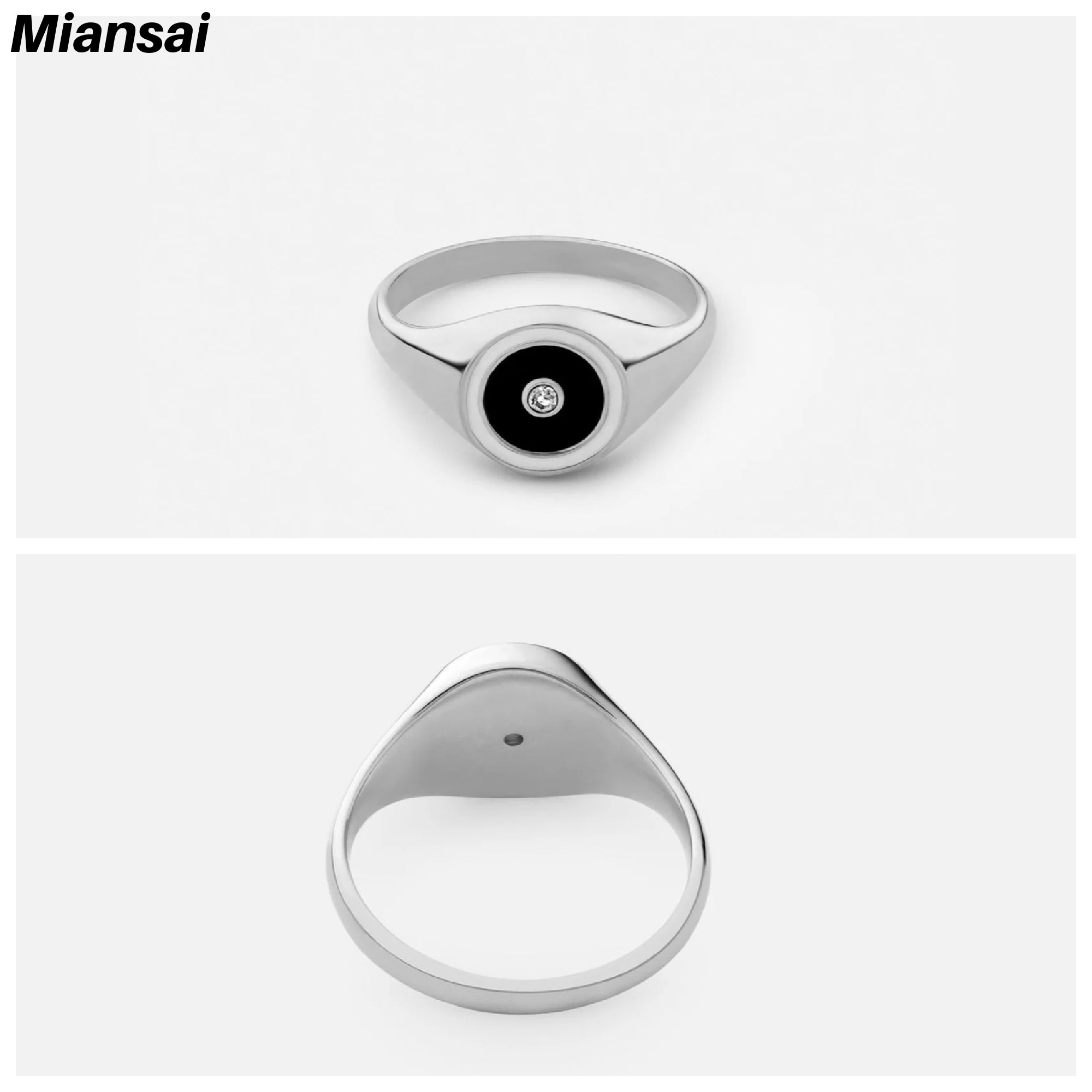 【Miansai】Opus Sapphire Ring,Sterling Silver/Black