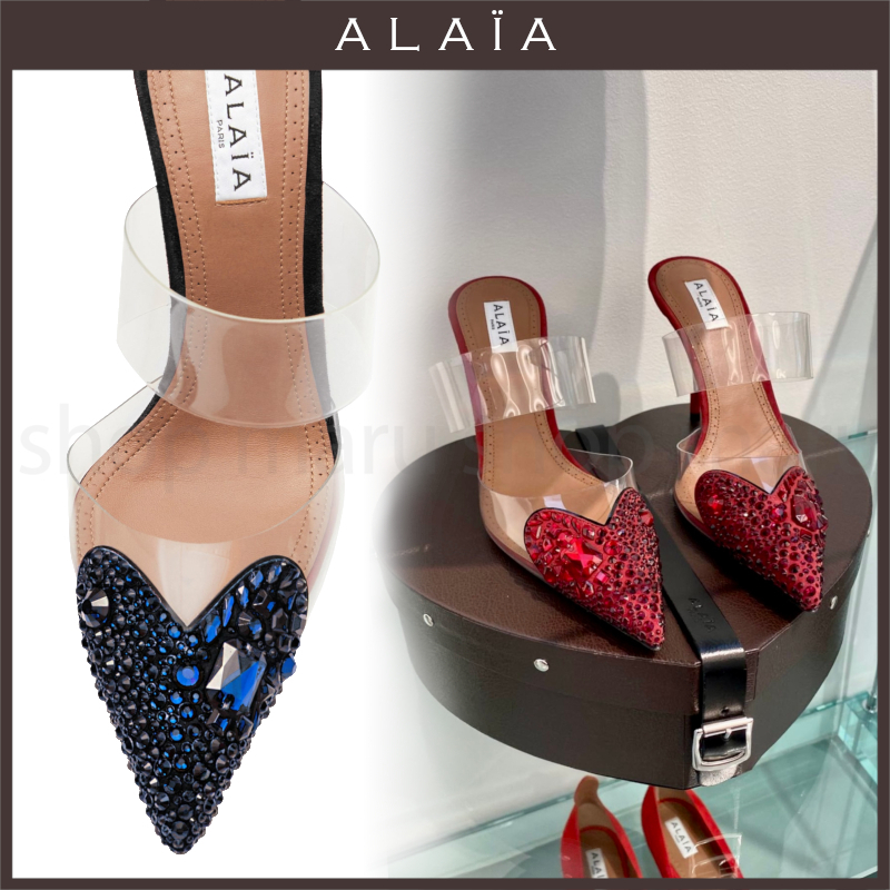 ALAIA◆直営/正規店◆ハートミュール◆クリスタル装飾◆スエード