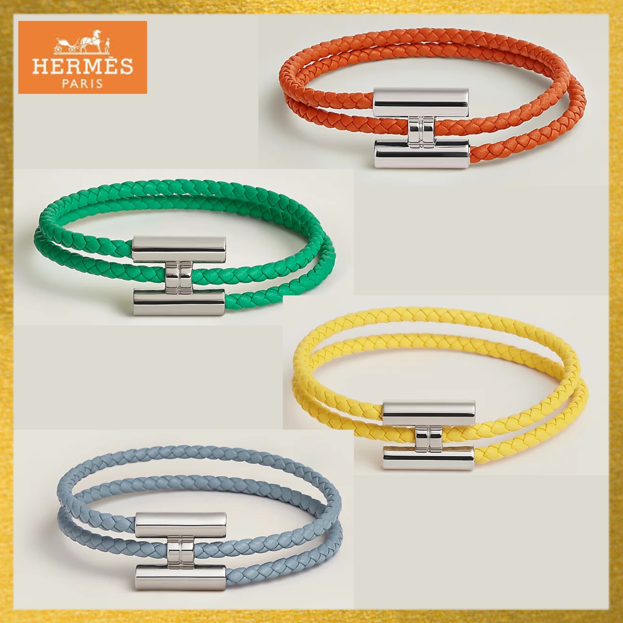 【HERMES】トゥルニス トレッセ ブレスレット★カーフスキン