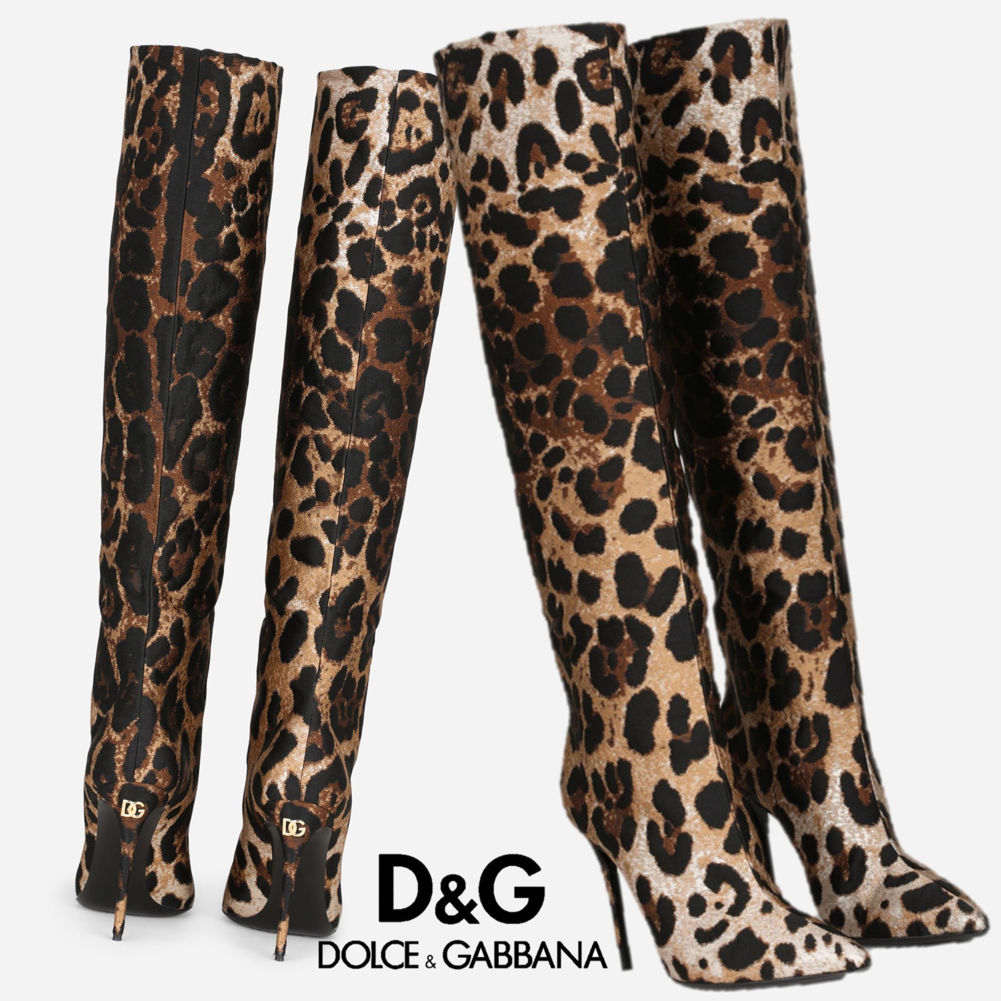 Dolce&Gabbana ブーツ ジャカード レオパードプリント 人気商品
