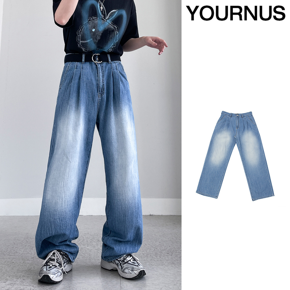 【YOURNUS】Flimsy Two-Tuck Cool Wide Denim